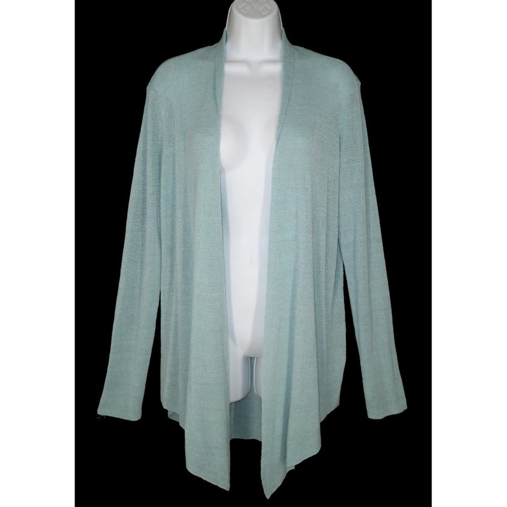 Eileen Fisher M Linen Blend Gauge Long Cardigan